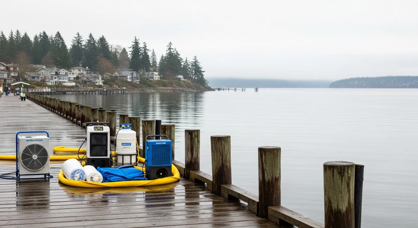 Waterfront pier on Bellingham Bay in Bellingham, Washington