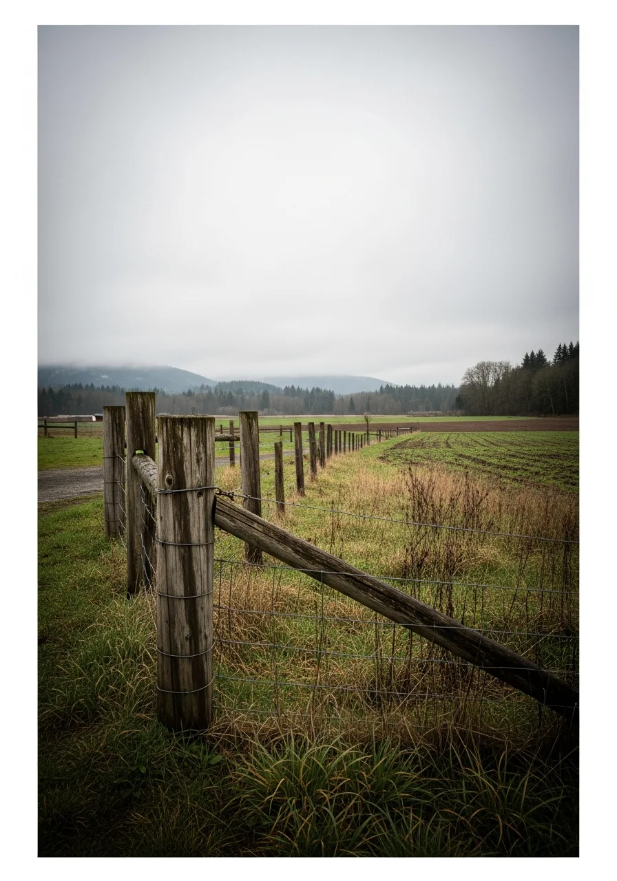 Agricultural property in the Skagit Valley near Mount Vernon with open fields and tree lines typical of the region.